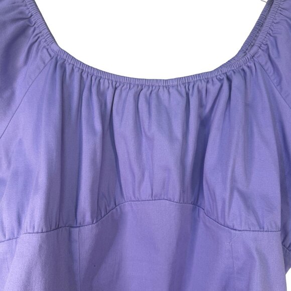 Pinup Couture Light  Purple Short-Sleeve Peasant Top 4X Rockabilly - Picture 2 of 6